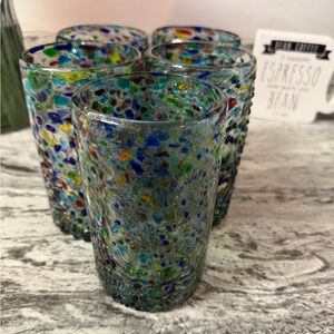 Mexican confetti glass - 5 tumblers